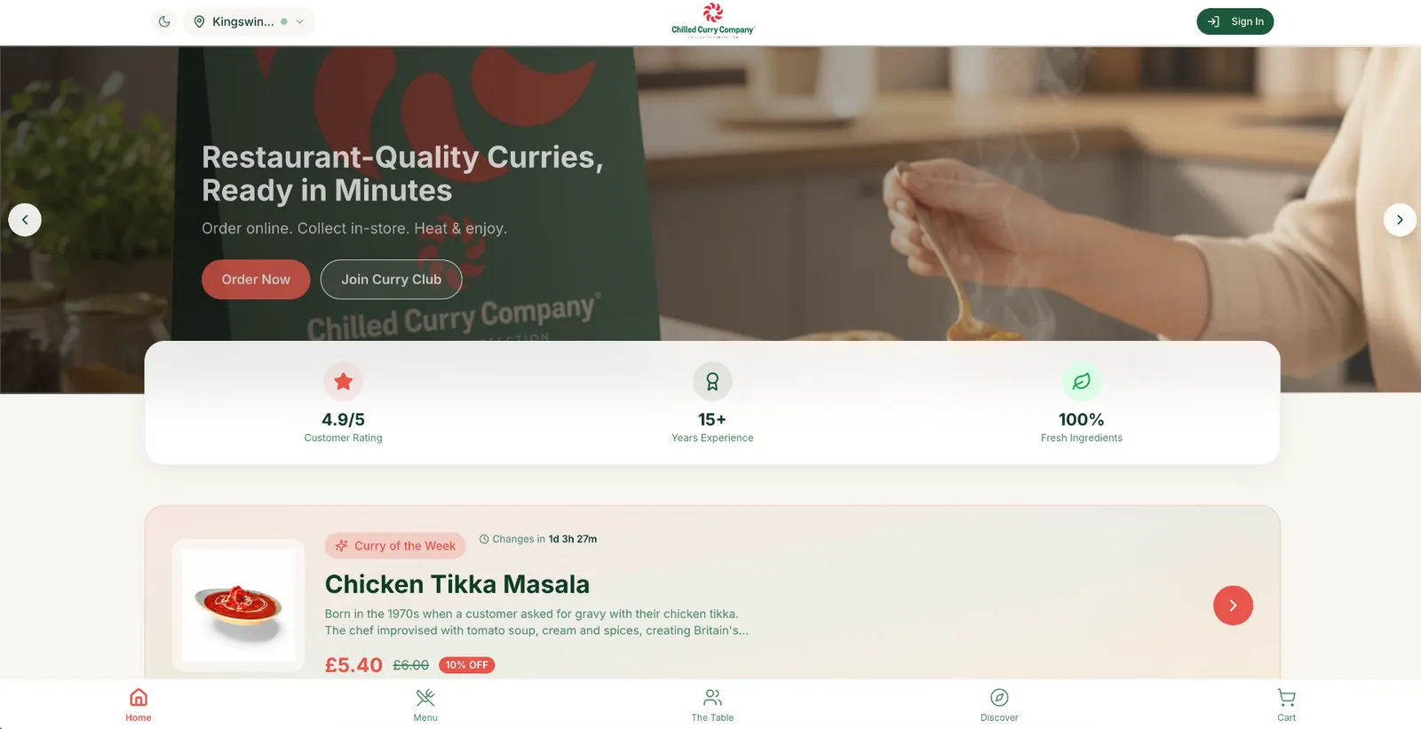 Chilled Curry Company website