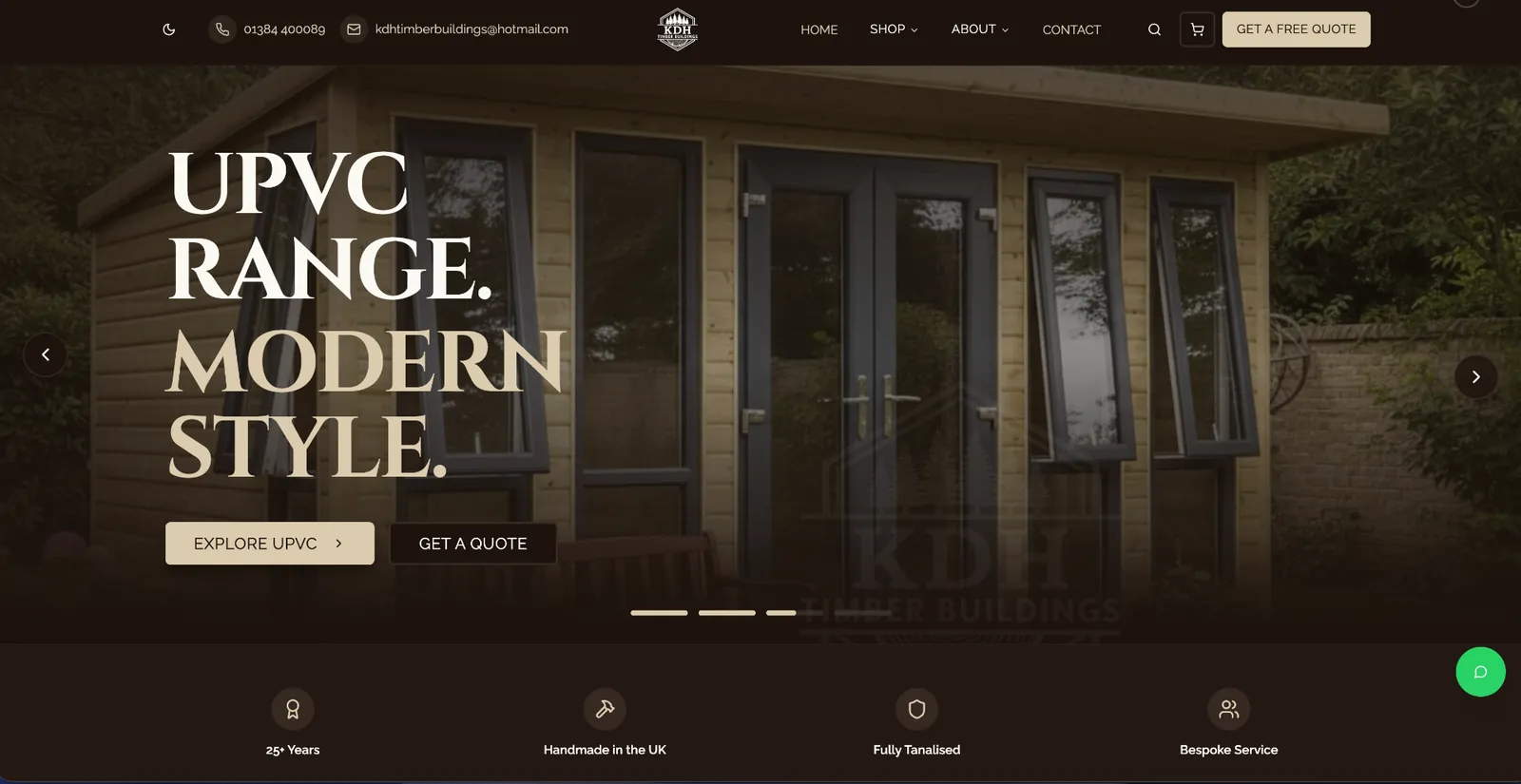 KDH Timber Buildings website