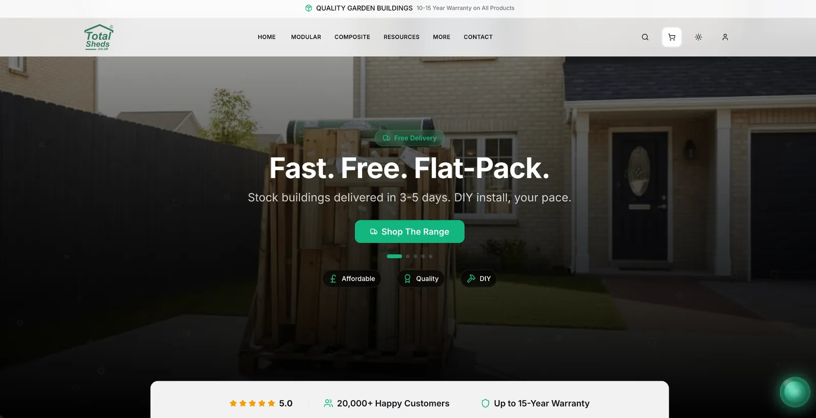 Total Sheds website